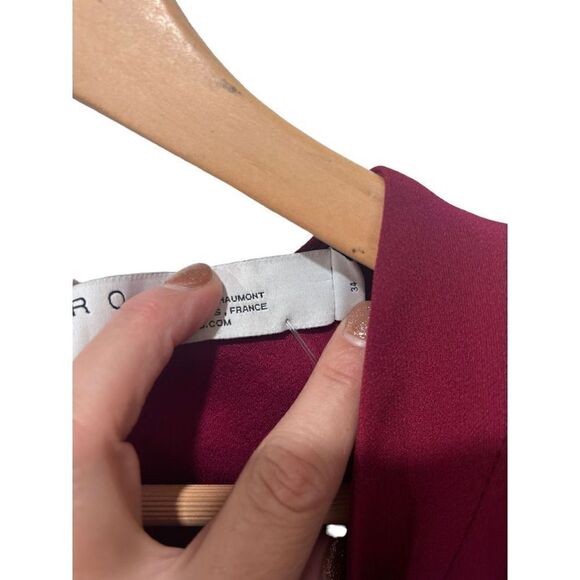 IRO Long Sleeve V-neck Overall Deep Red Jumpsuit size EU 34 Small Contemporary - Picture 5 of 14